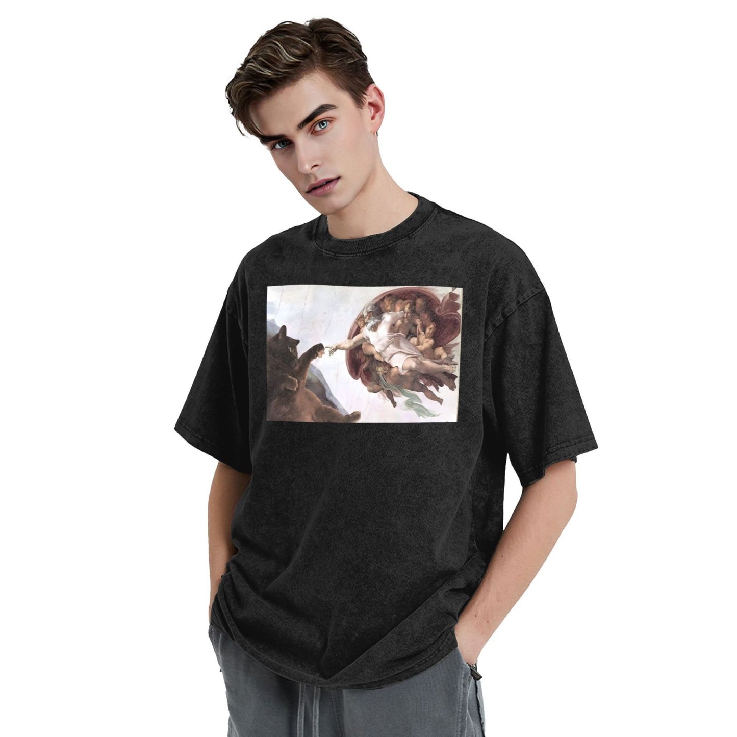 Osaka Lion The Creation of Cat Third Washed T-Shirt