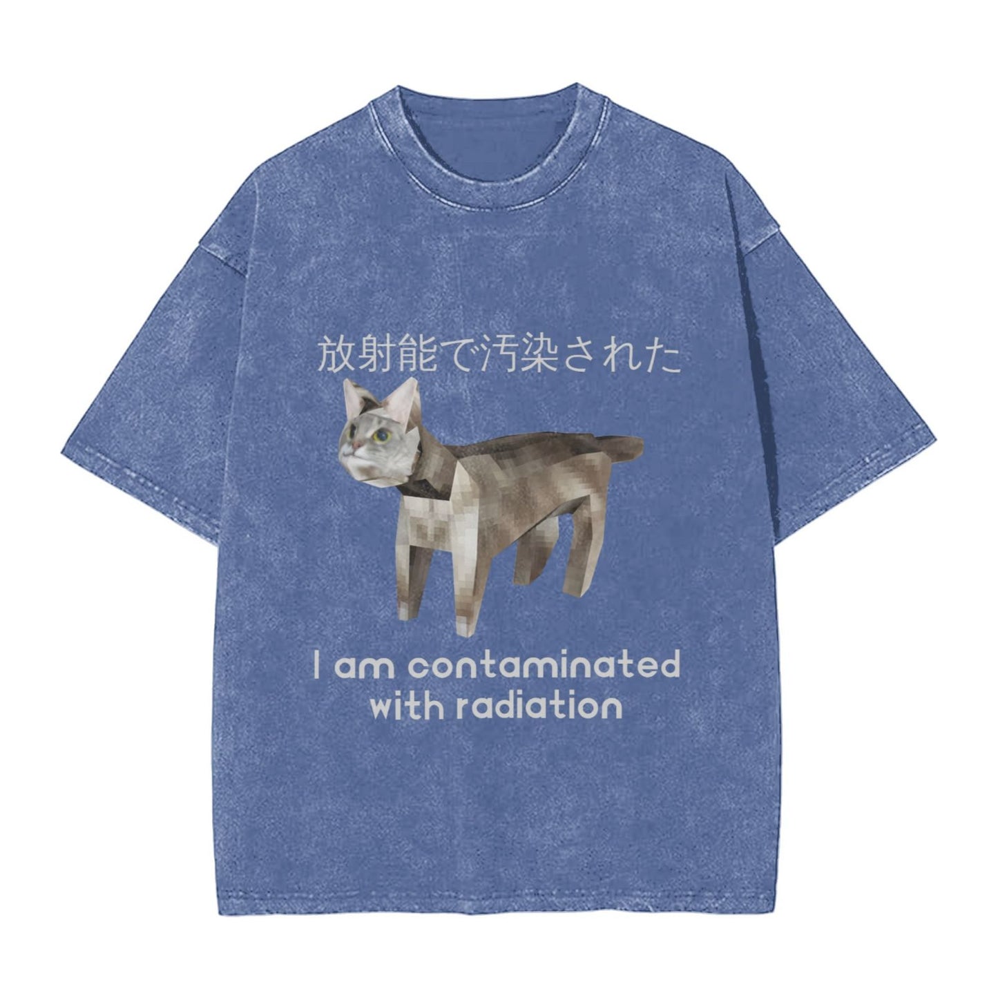 Osaka Lion Nuclear Radiation Cat Washed T-Shirt