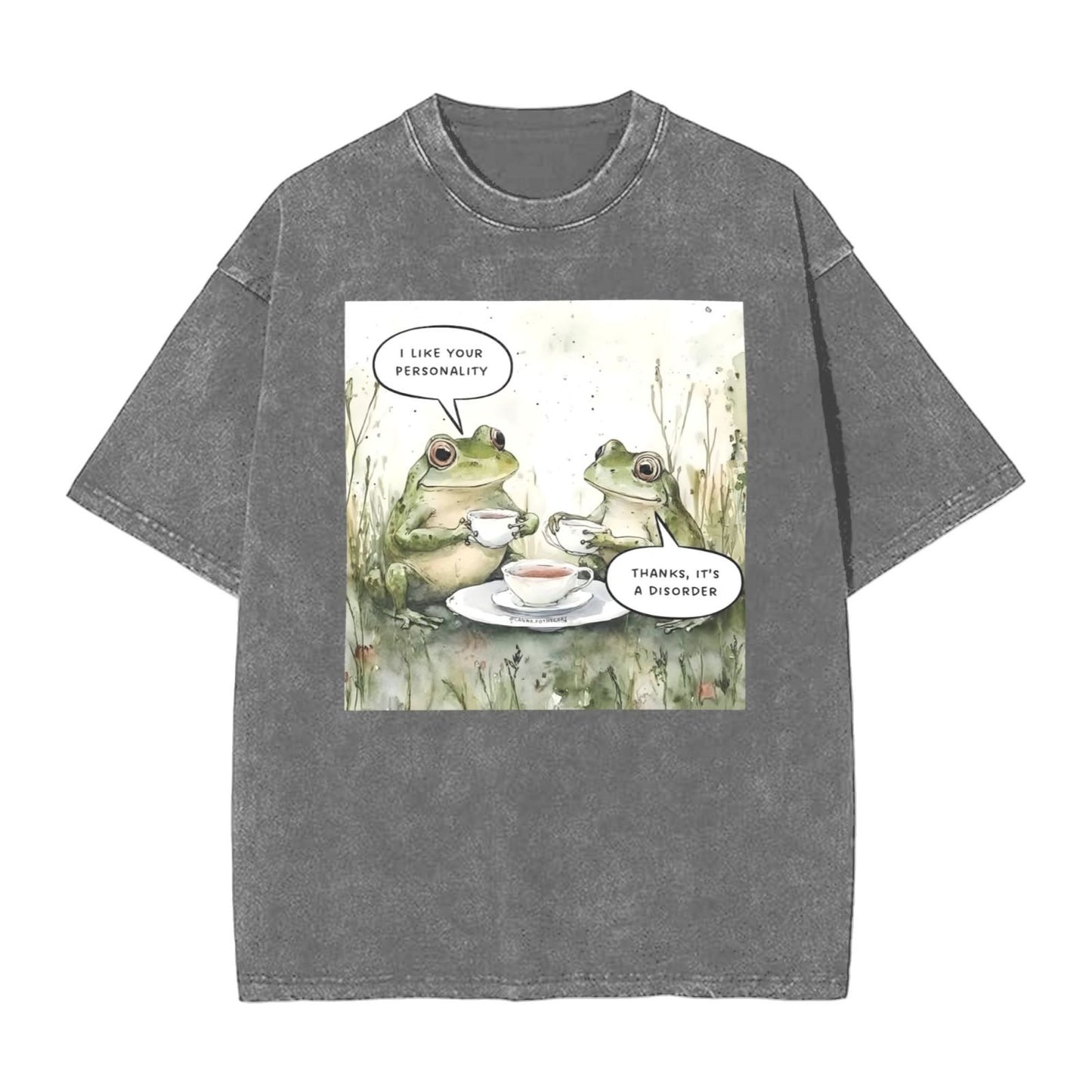 Osaka Lion Frogs Chat Washed T-Shirt