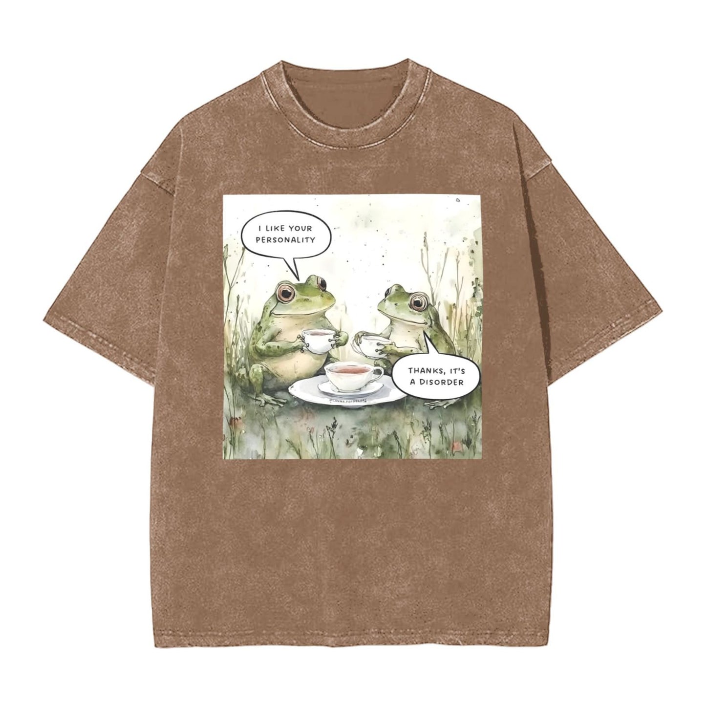 Osaka Lion Frogs Chat Washed T-Shirt