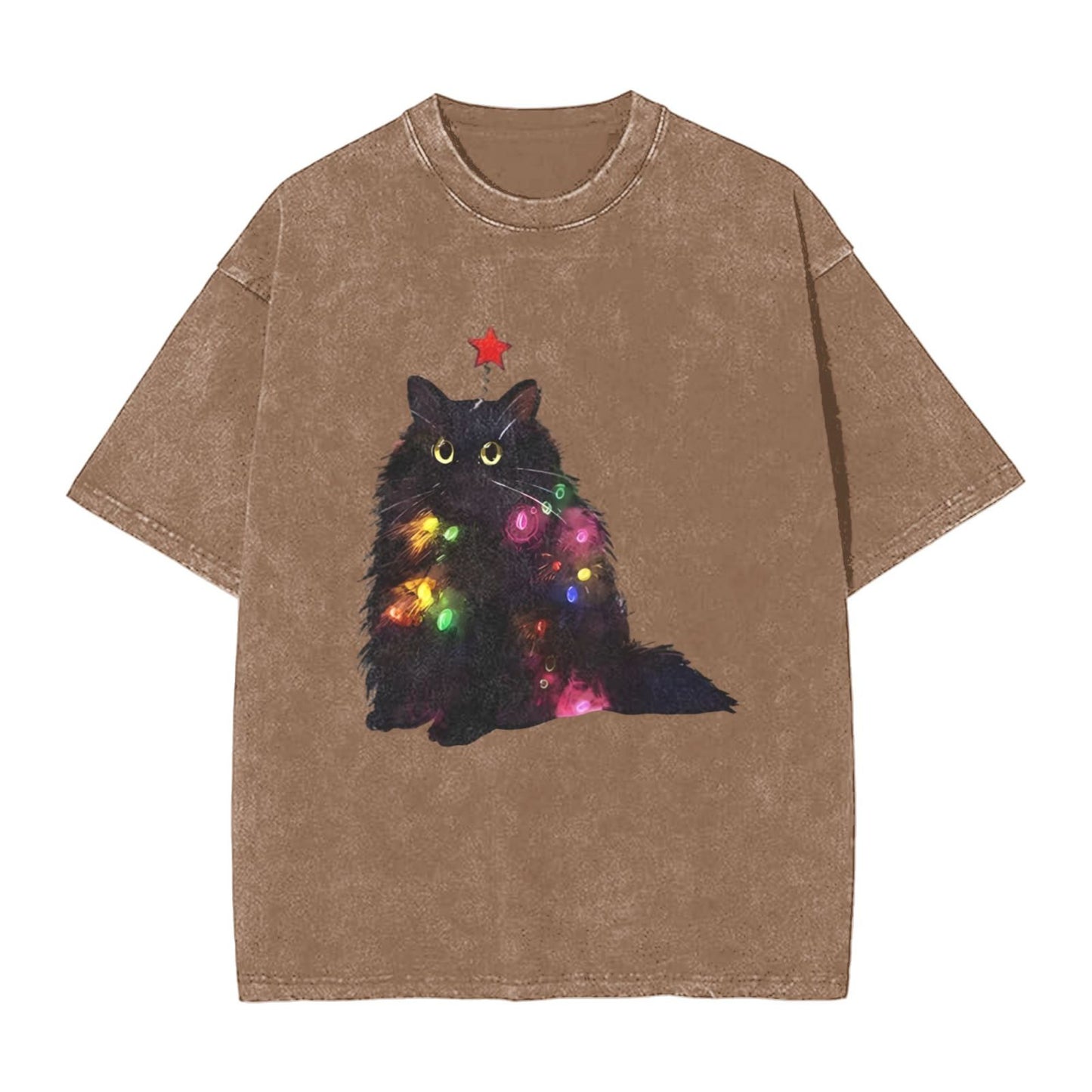 Osaka Lion Colorful Lantern Cat Washed T-Shirt