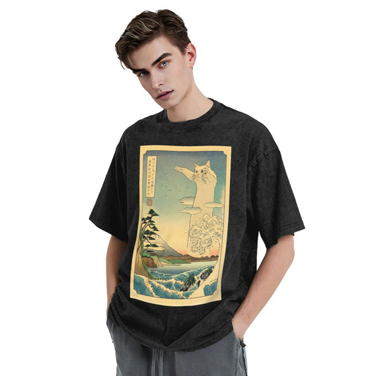 Osaka Lion Long Cat Washed T-Shirt