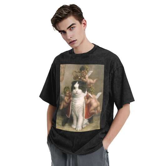 Osaka Lion Cat Coronation Washed T-Shirt