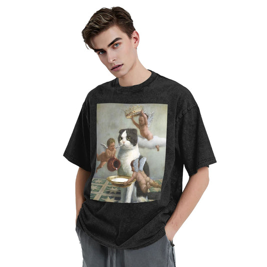 Osaka Lion Cat Coronation Second Washed T-Shirt