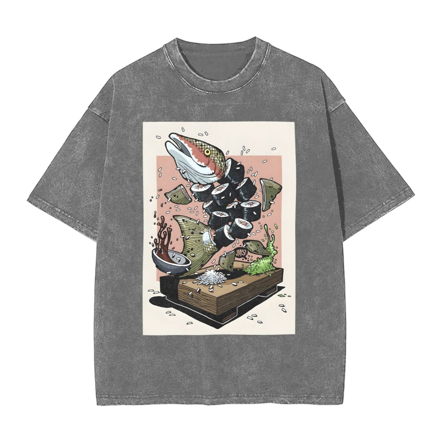 Osaka Lion Fish And Sushi Washed T-Shirt