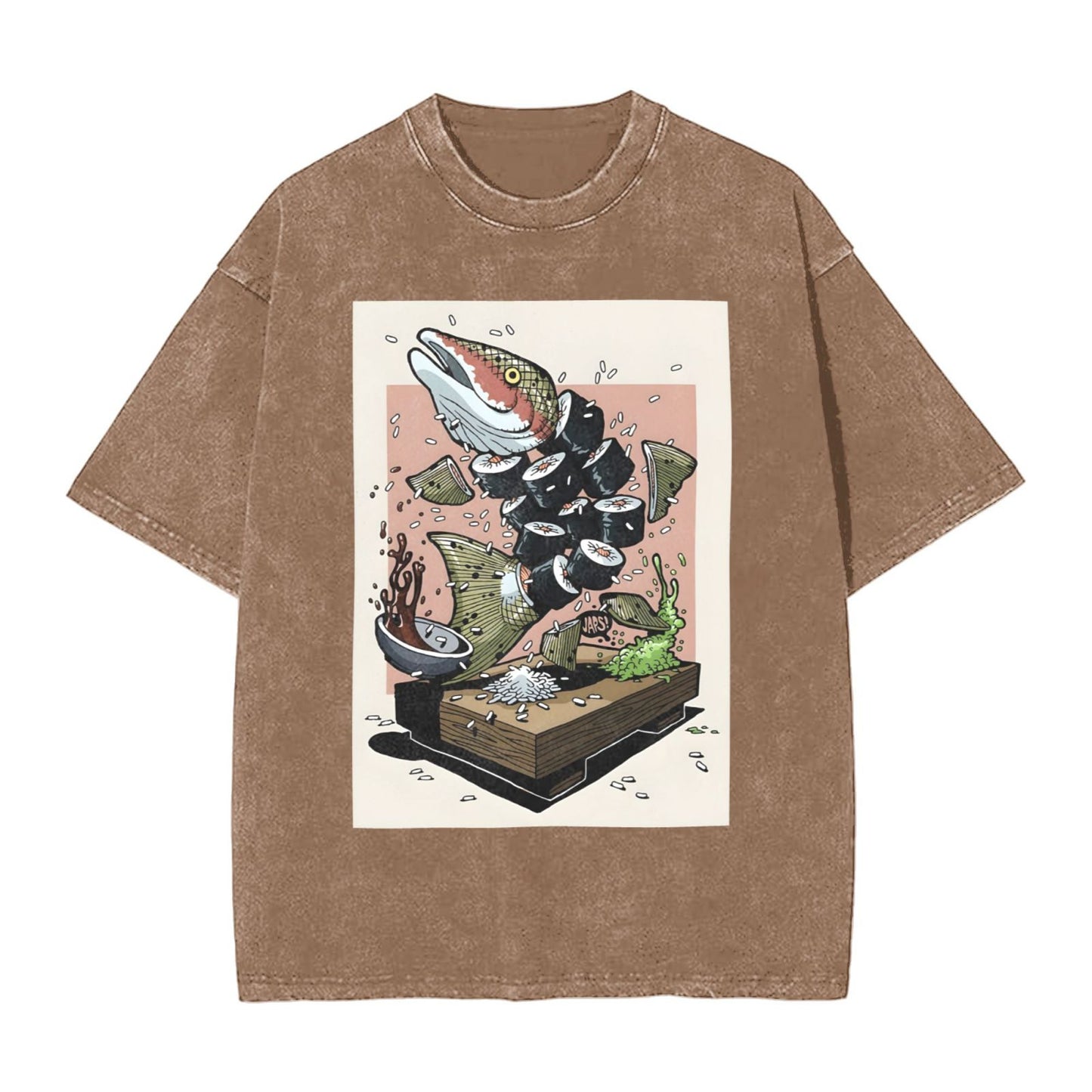 Osaka Lion Fish And Sushi Washed T-Shirt