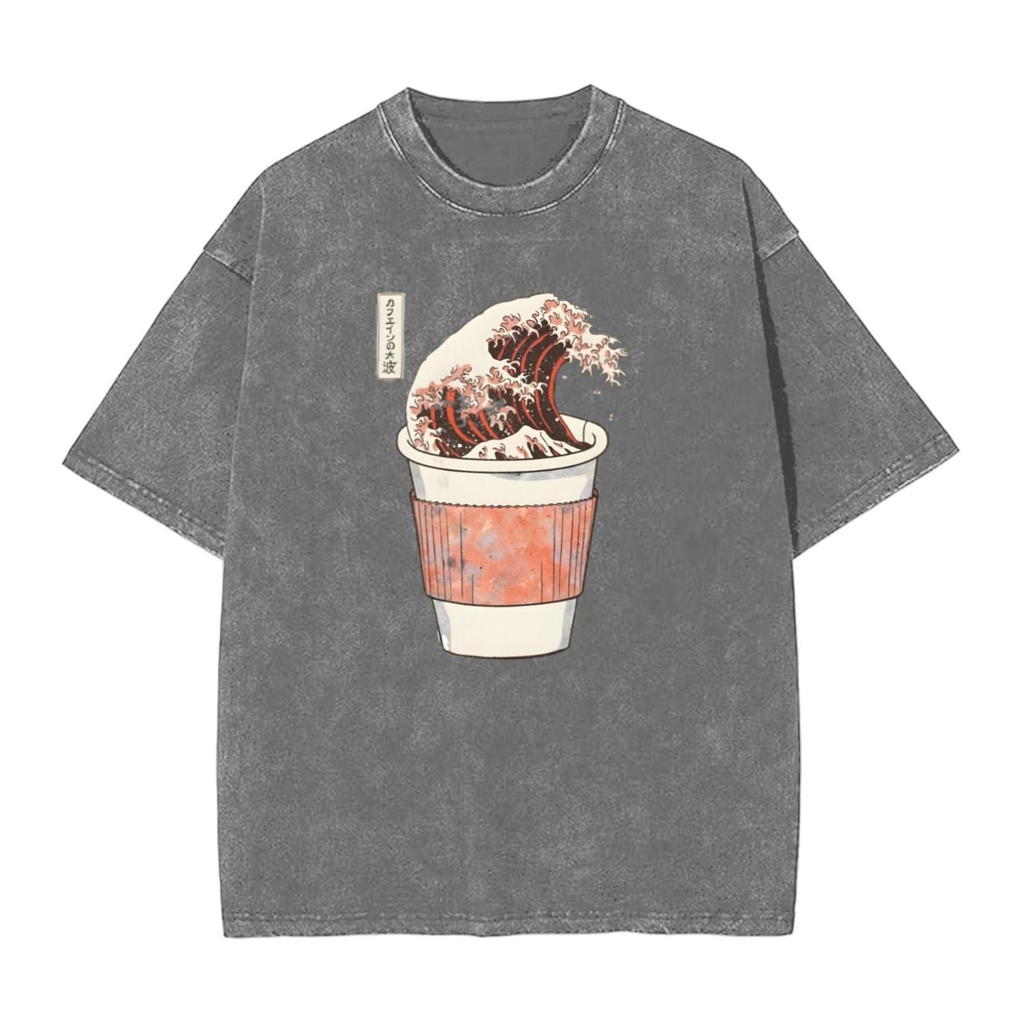 Osaka Lion Great Wave Of Coffee Third Washed T-Shirt