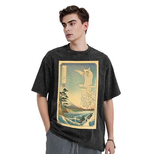 Osaka Lion Long Cat Washed T-Shirt