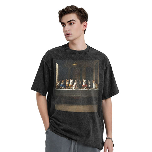 Osaka Lion Cat's Dinner Washed T-Shirt