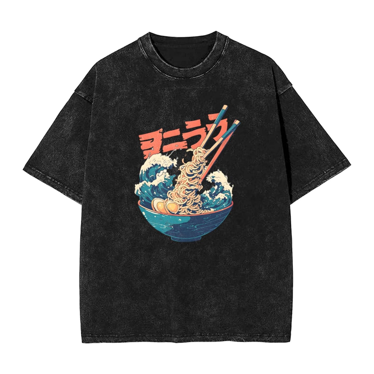 Osaka Lion Great Wave And Ramen Washed T-Shirt