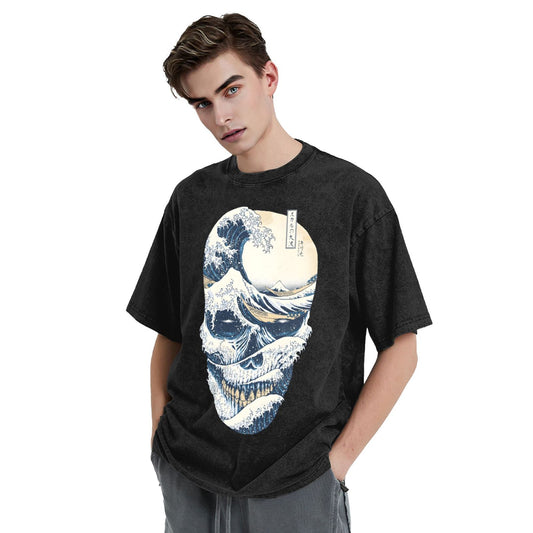 Osaka Lion Great Wave Skeleton Washed T-Shirt