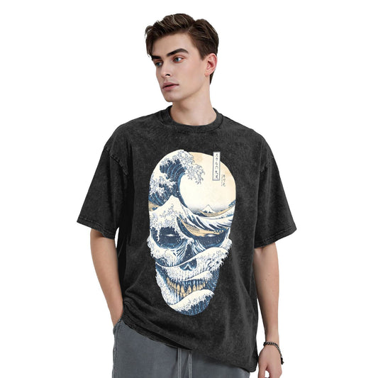 Osaka Lion Great Wave Skeleton Washed T-Shirt