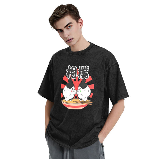 Osaka Lion Sumo Rice Balls Washed T-Shirt