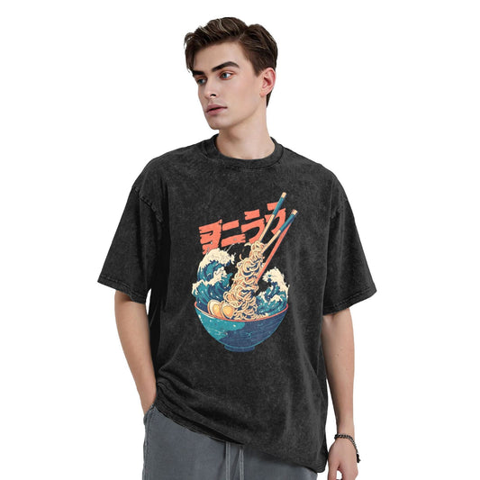 Osaka Lion Great Wave And Ramen Washed T-Shirt