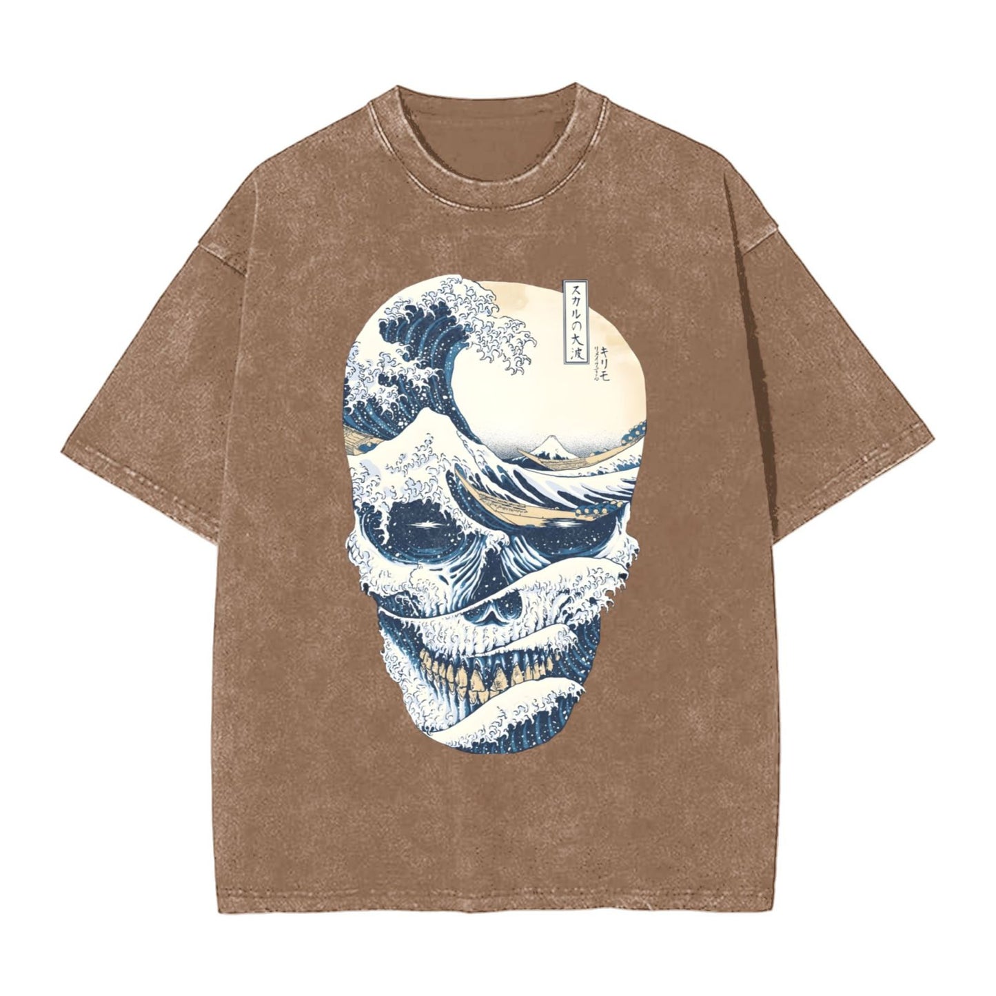 Osaka Lion Great Wave Skeleton Washed T-Shirt