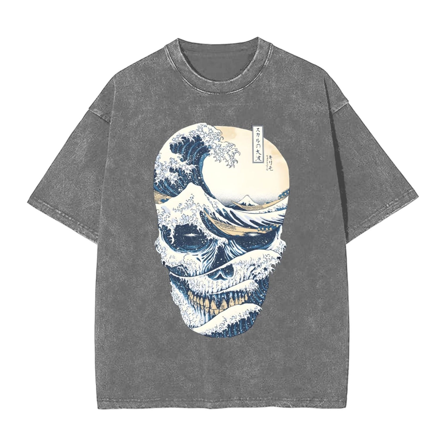Osaka Lion Great Wave Skeleton Washed T-Shirt