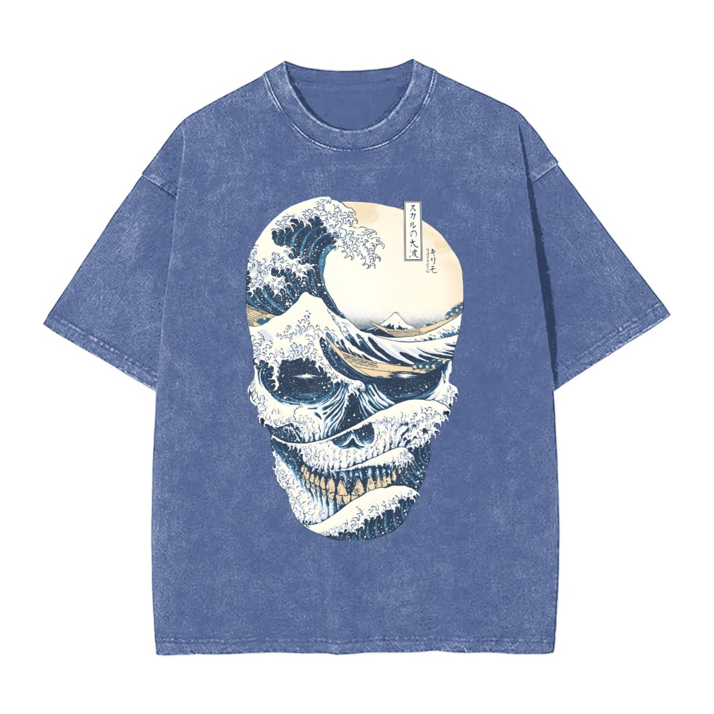 Osaka Lion Great Wave Skeleton Washed T-Shirt