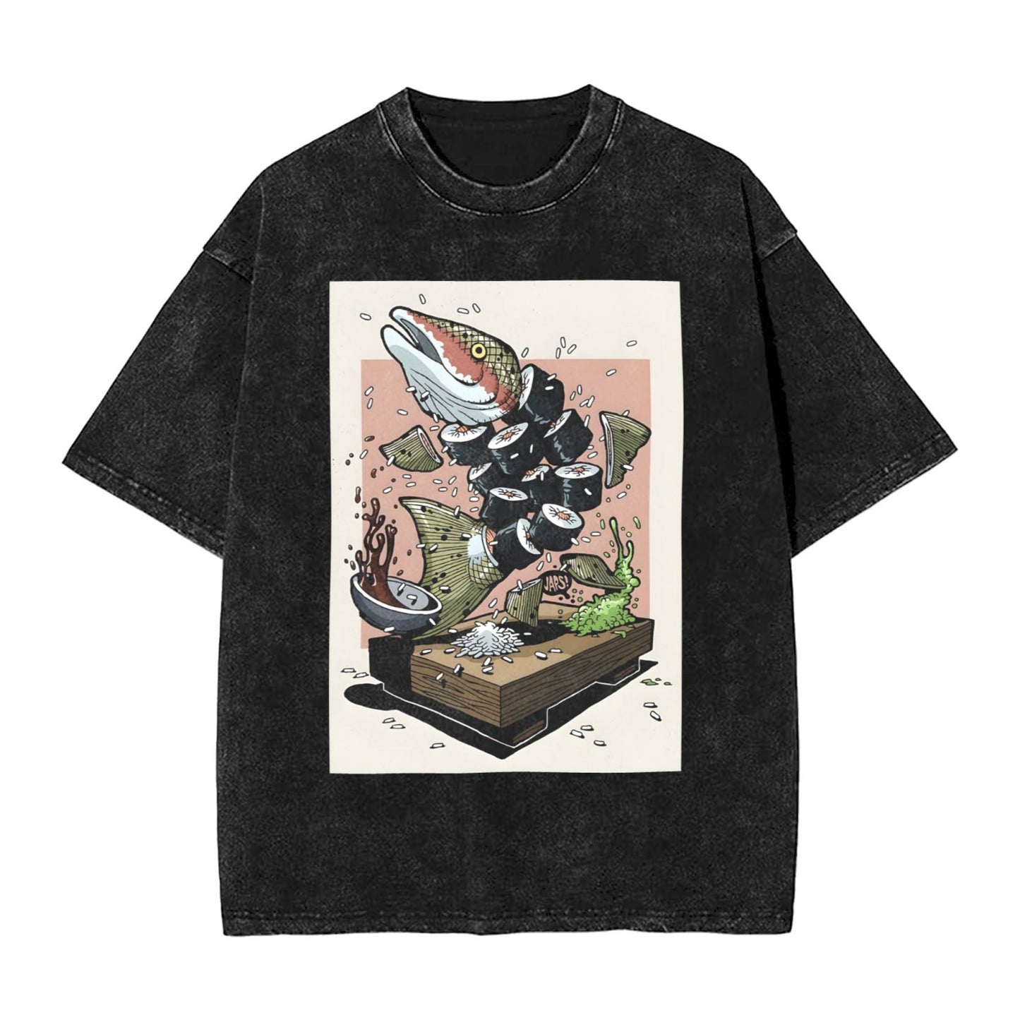 Osaka Lion Fish And Sushi Washed T-Shirt