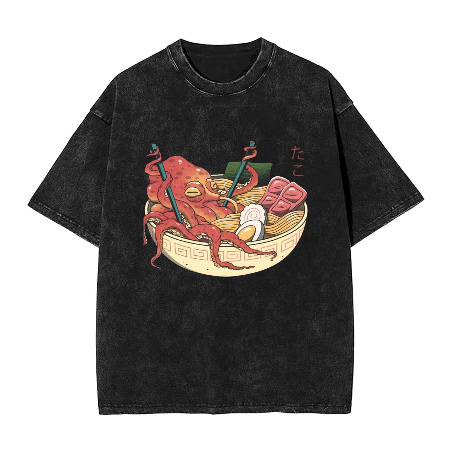 Osaka Lion Octopus And Ramen Washed T-Shirt
