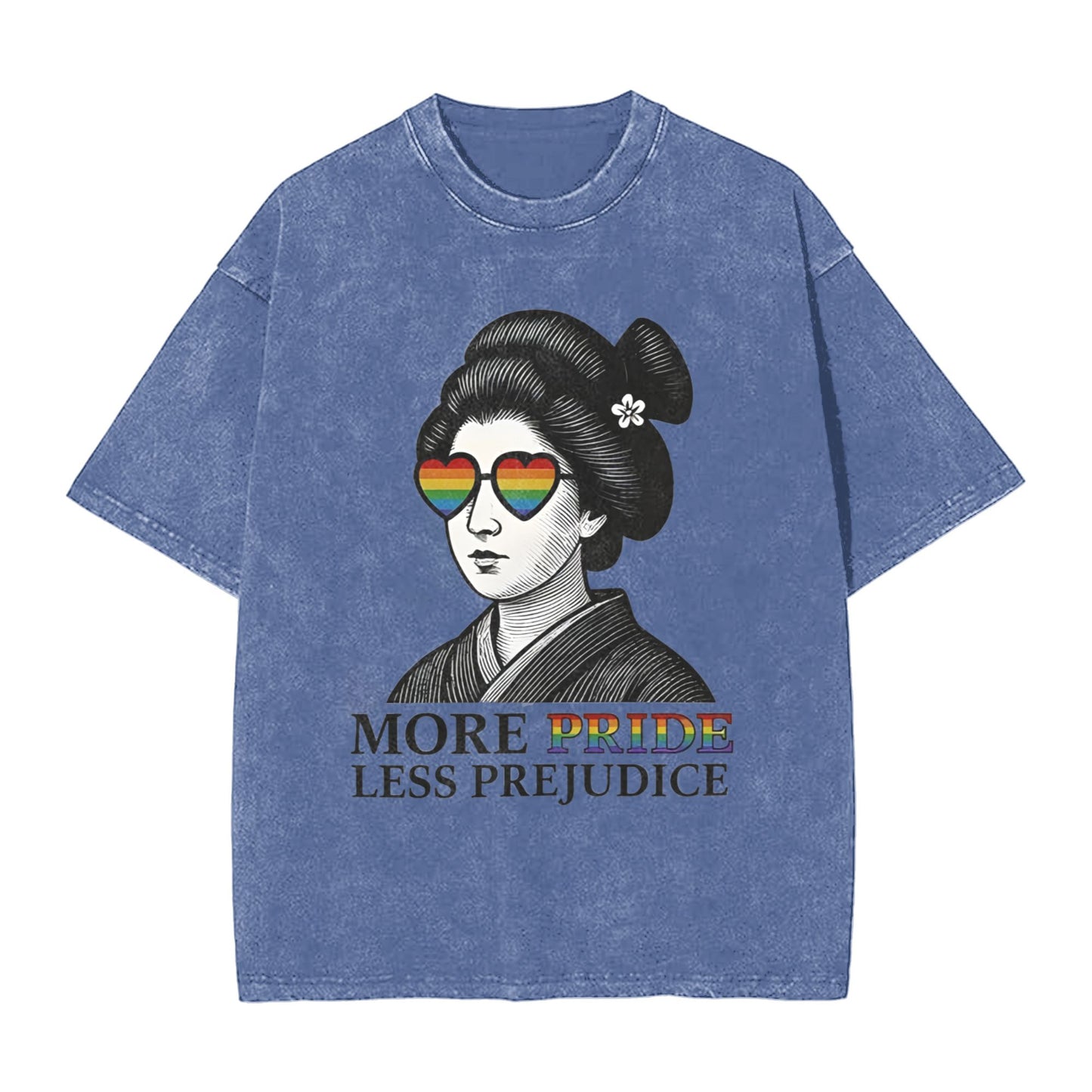 Osaka Lion Geisha Wearing Sunglasses Washed T-Shirt