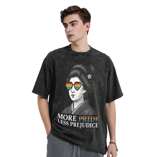 Osaka Lion Geisha Wearing Sunglasses Washed T-Shirt