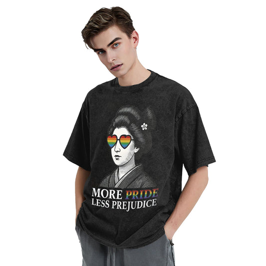 Osaka Lion Geisha Wearing Sunglasses Washed T-Shirt