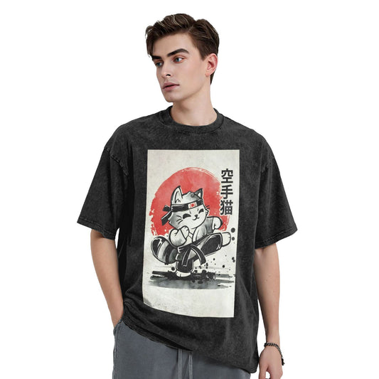Osaka Lion Karate Cat Washed T-Shirt