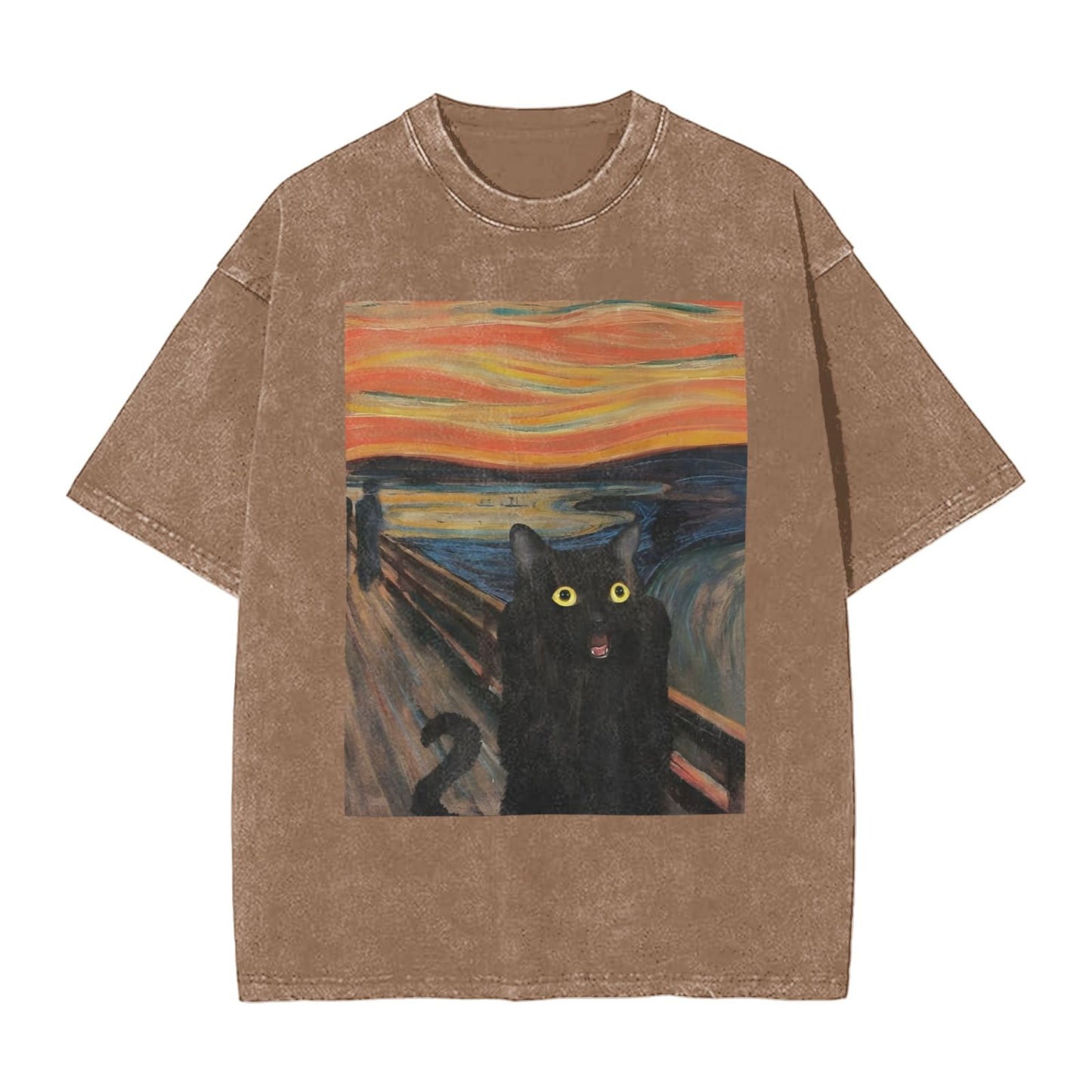 Osaka Lion Screaming Cat Second Washed T-Shirt