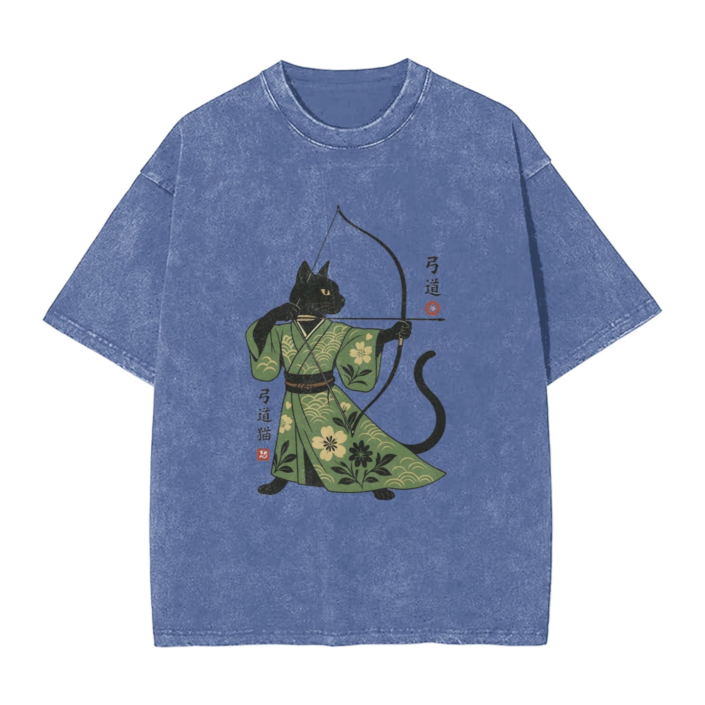 Osaka Lion Japan Cat Archery Washed T-Shirt