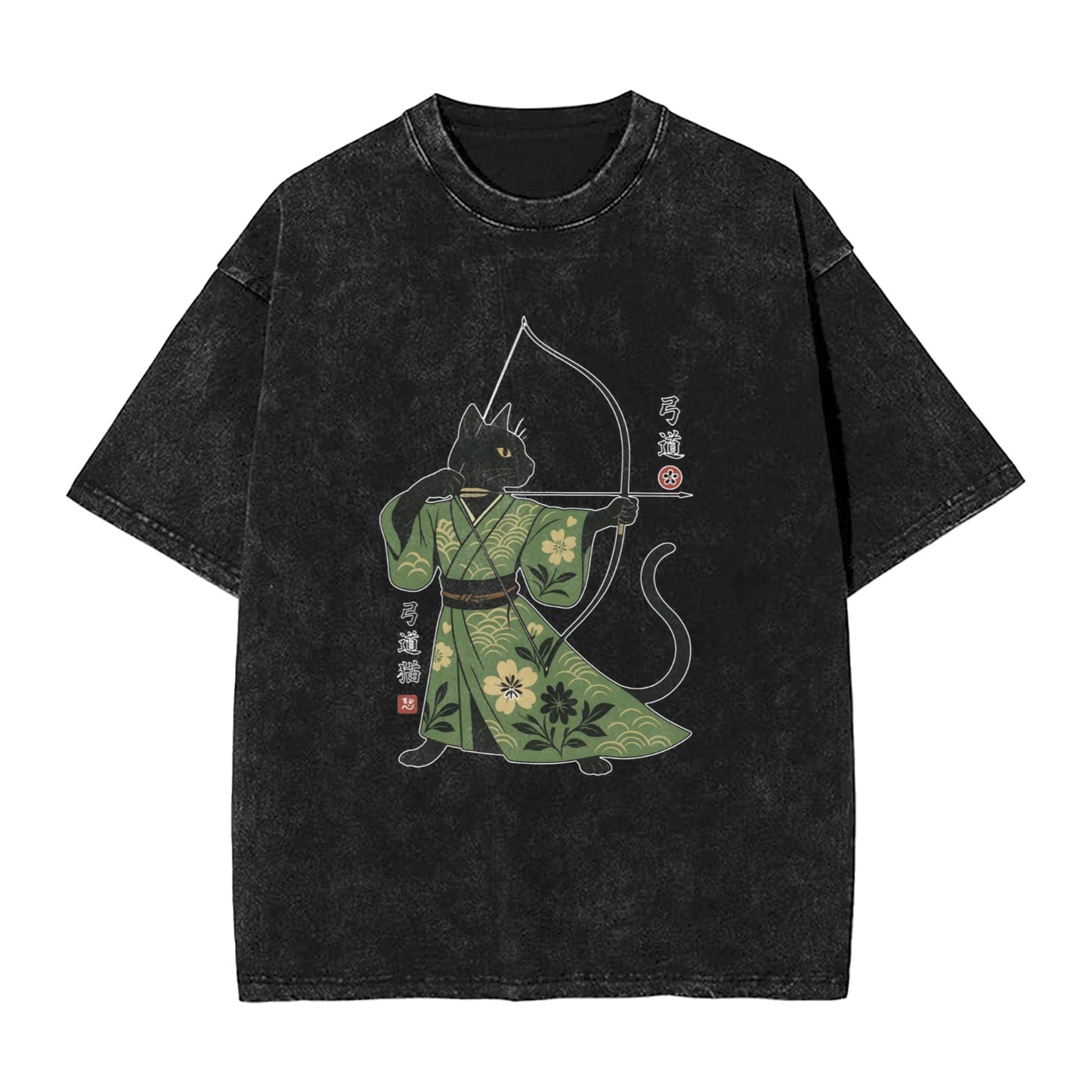 Osaka Lion Japan Cat Archery Washed T-Shirt