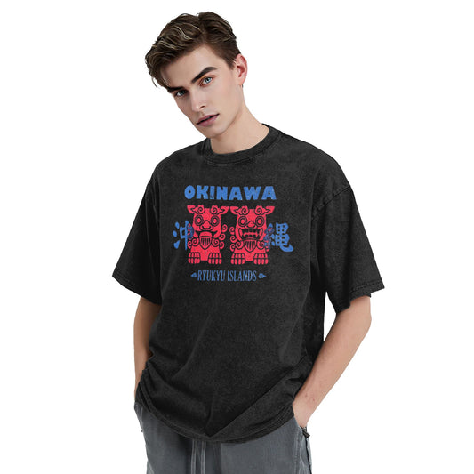 Osaka Lion Okinawa Mascot Washed T-Shirt