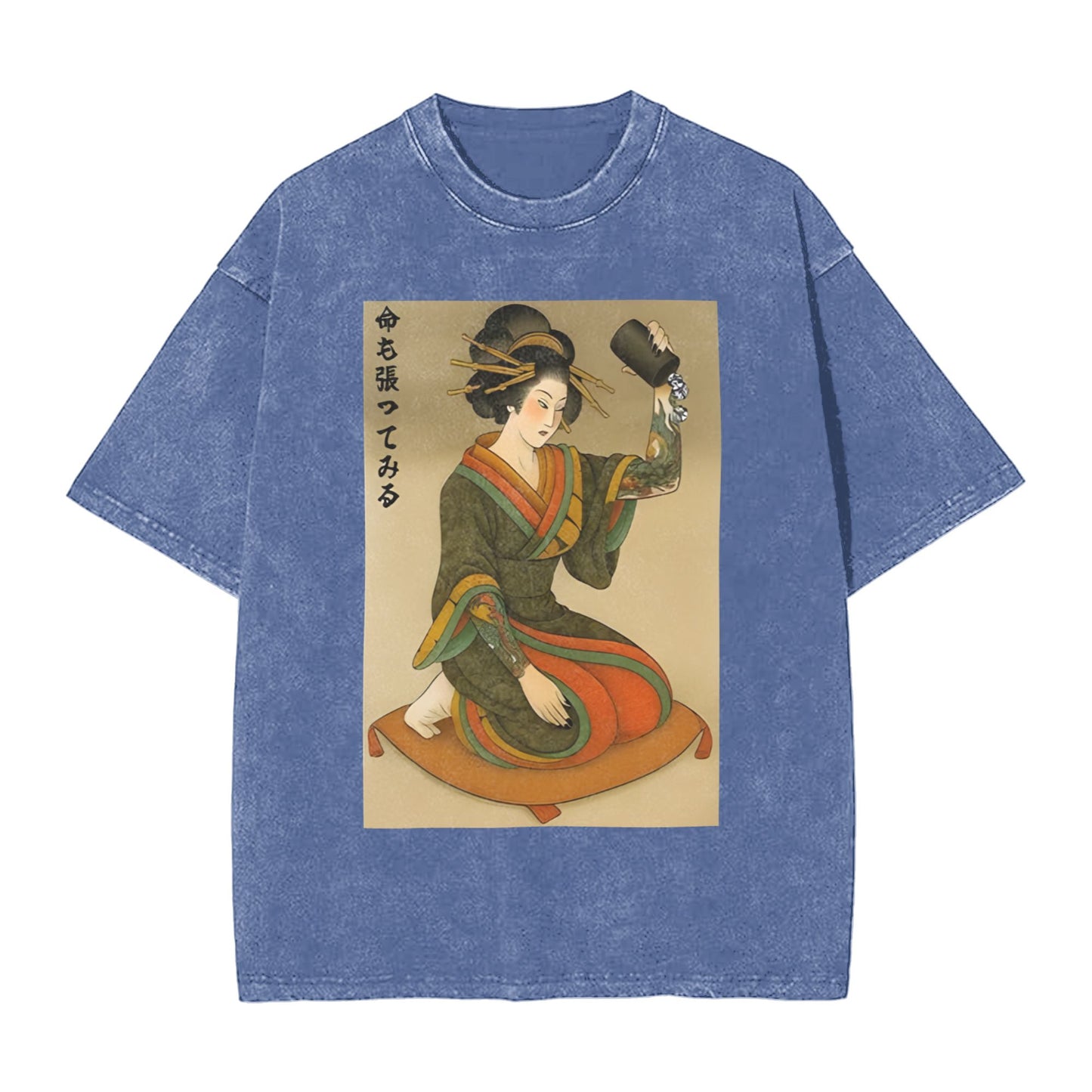 Osaka Lion Geisha With Dice Washed T-Shirt