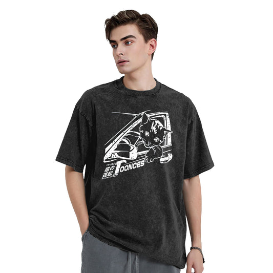 Osaka Lion Kitten Is Driving Washed T-Shirt