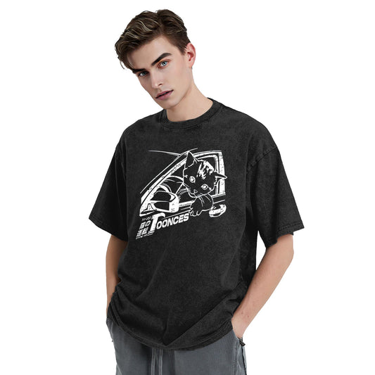 Osaka Lion Kitten Is Driving Washed T-Shirt