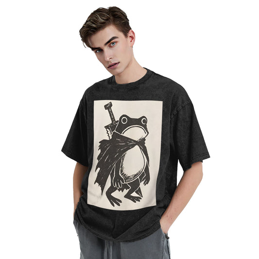 Osaka Lion Frog Warrior Washed T-Shirt