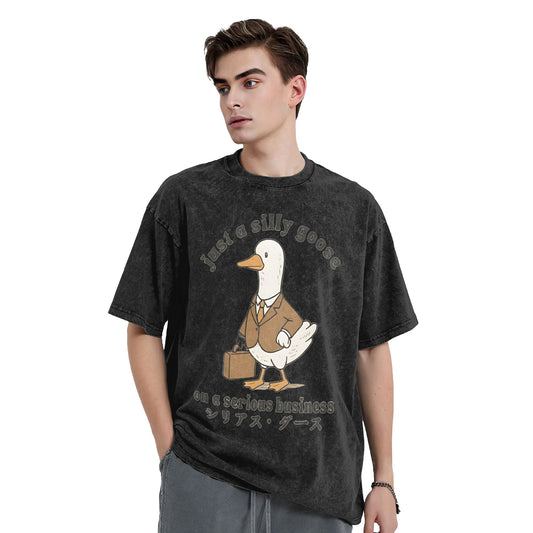 Osaka Lion Silly Goose On A Serious Business Washed T-Shirt