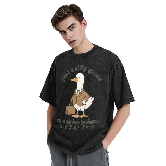 Osaka Lion Silly Goose On A Serious Business Washed T-Shirt