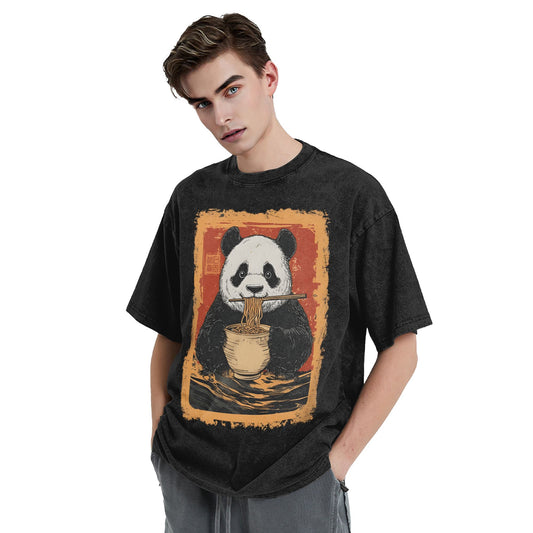 Osaka Lion Ramen Lover Panda Washed T-Shirt
