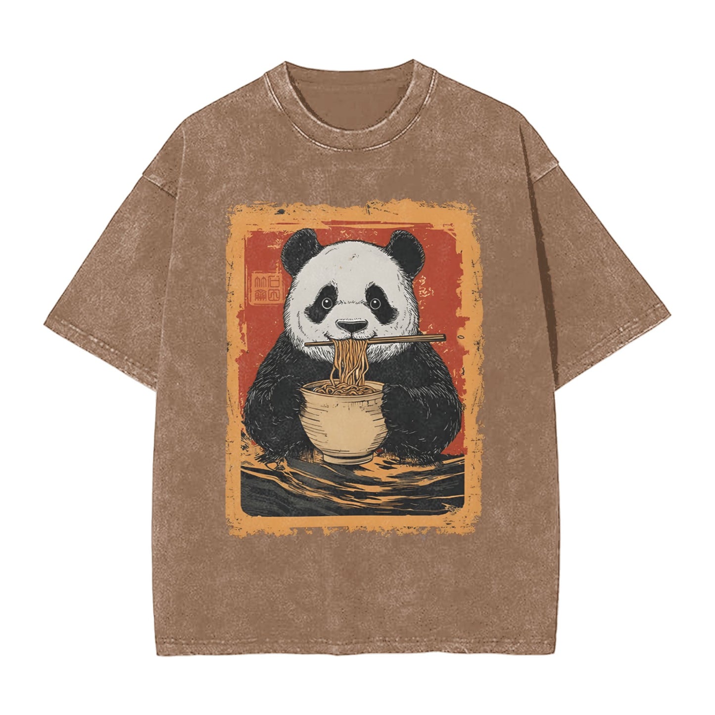 Osaka Lion Ramen Lover Panda Washed T-Shirt