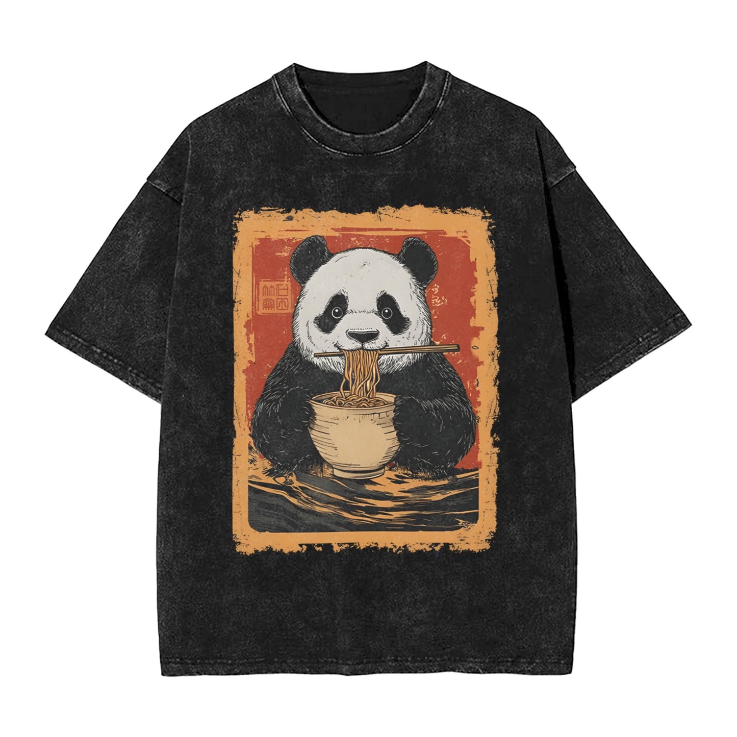 Osaka Lion Ramen Lover Panda Washed T-Shirt