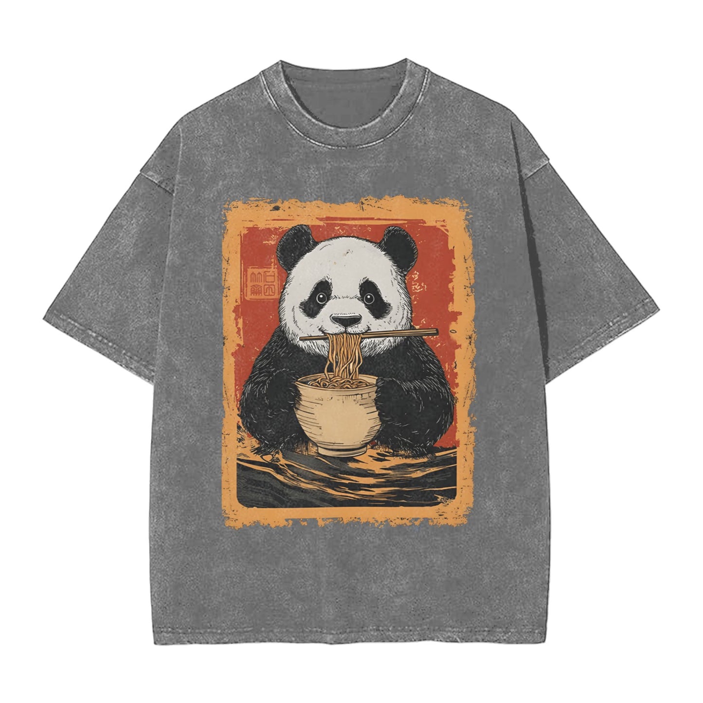 Osaka Lion Ramen Lover Panda Washed T-Shirt