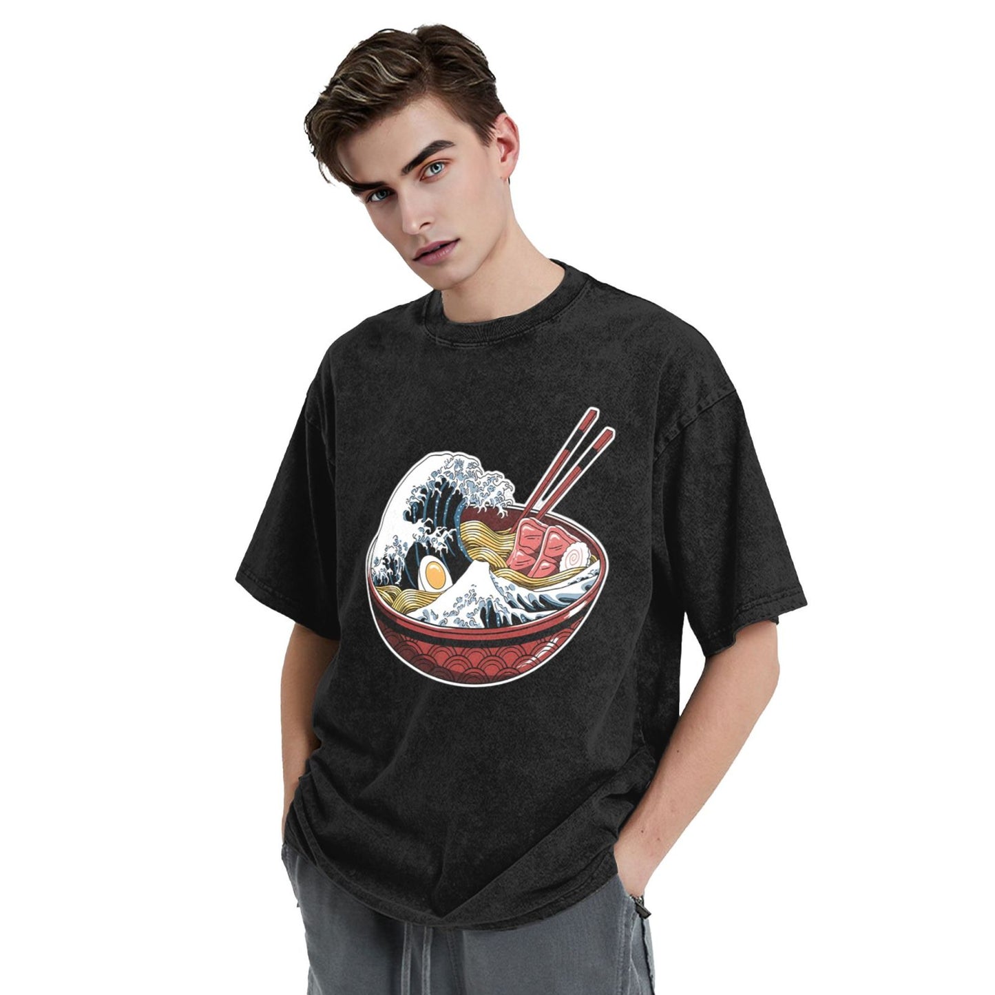 Osaka Lion Great Wave Ramen Washed T-Shirt