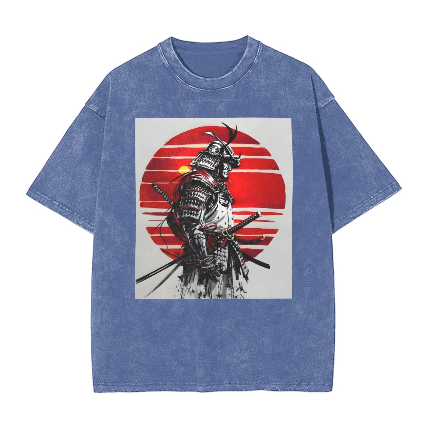 Osaka Lion Samurai And Sunset Washed T-Shirt