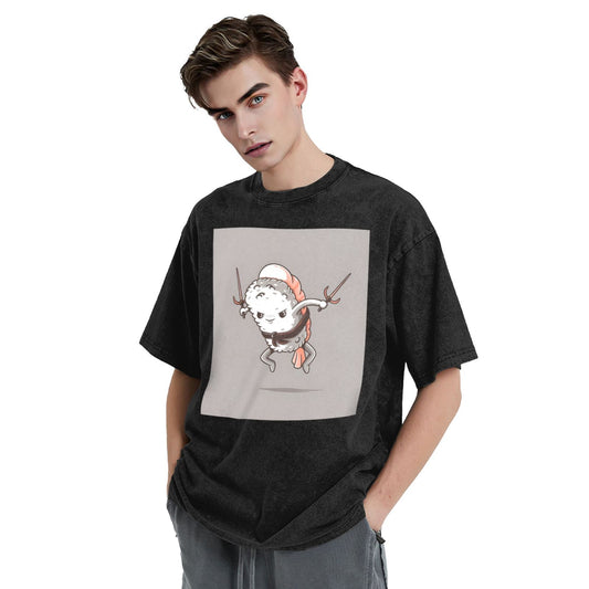 Osaka Lion Sushi - Double Fork Washed T-Shirt