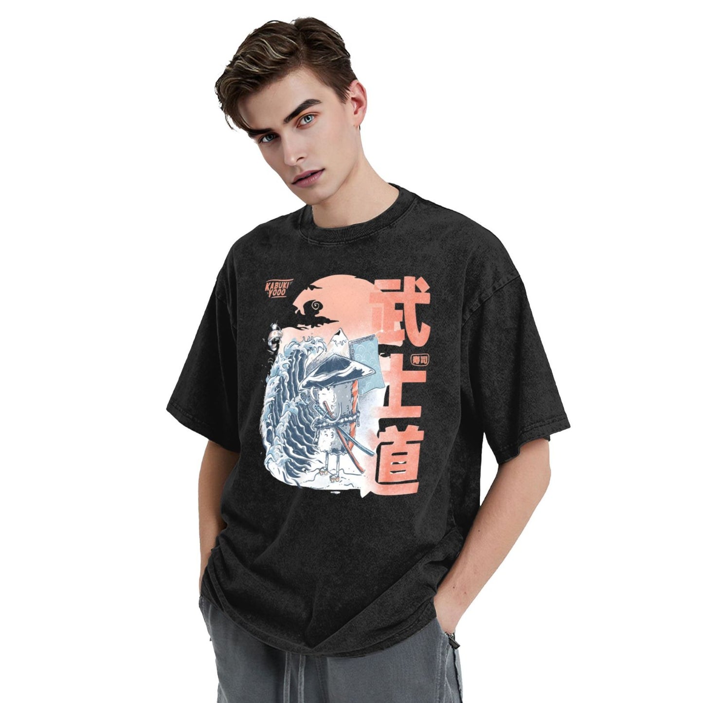 Osaka Lion Sushi Samurai Washed T-Shirt