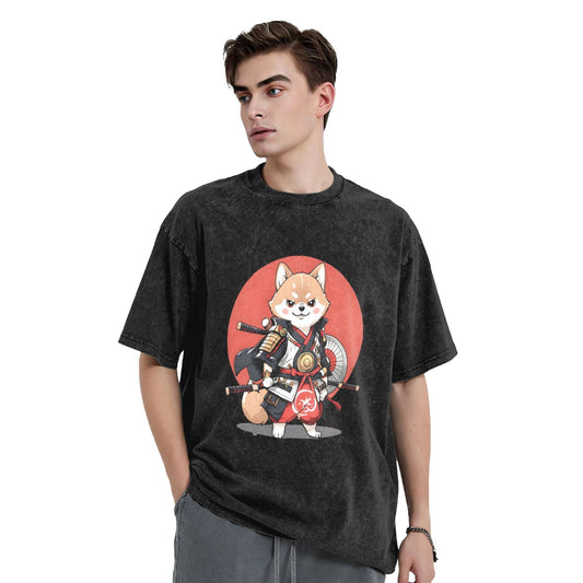 Osaka Lion Dog Samurai Washed T-Shirt