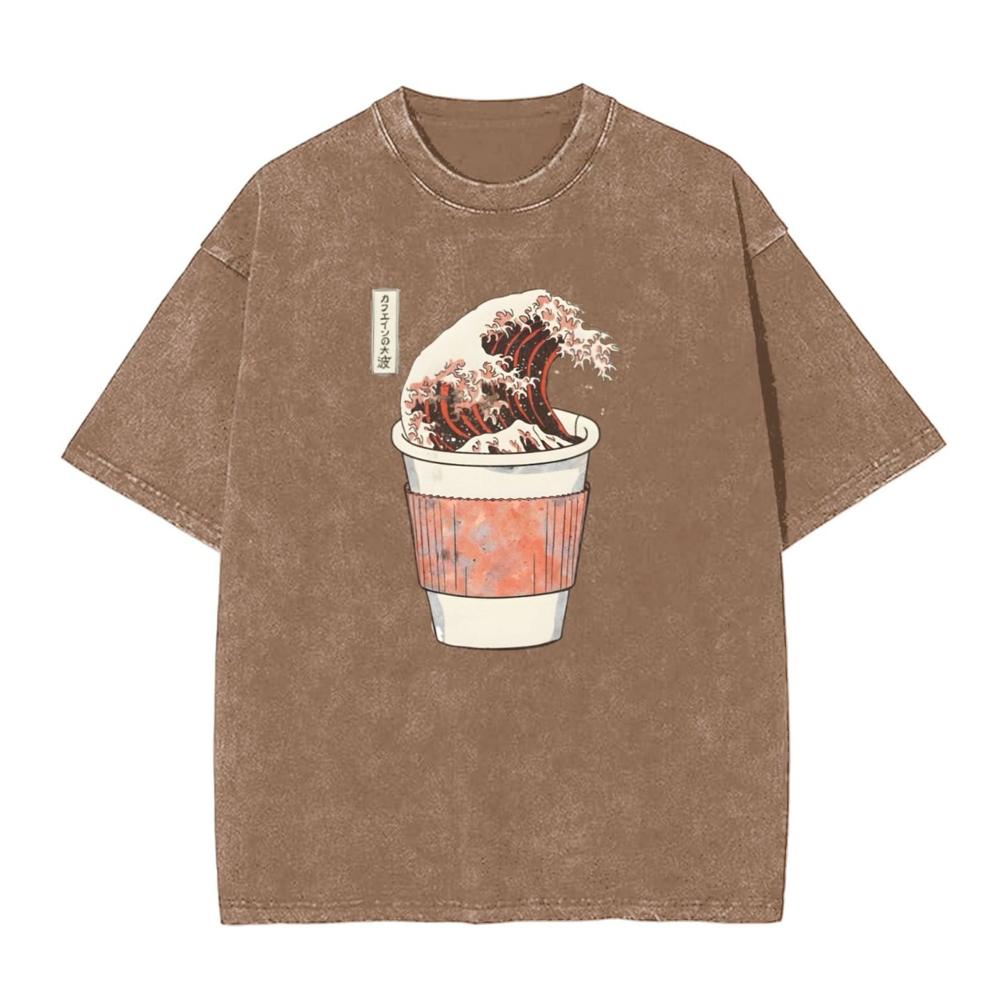 Osaka Lion Great Wave Of Coffee Third Washed T-Shirt