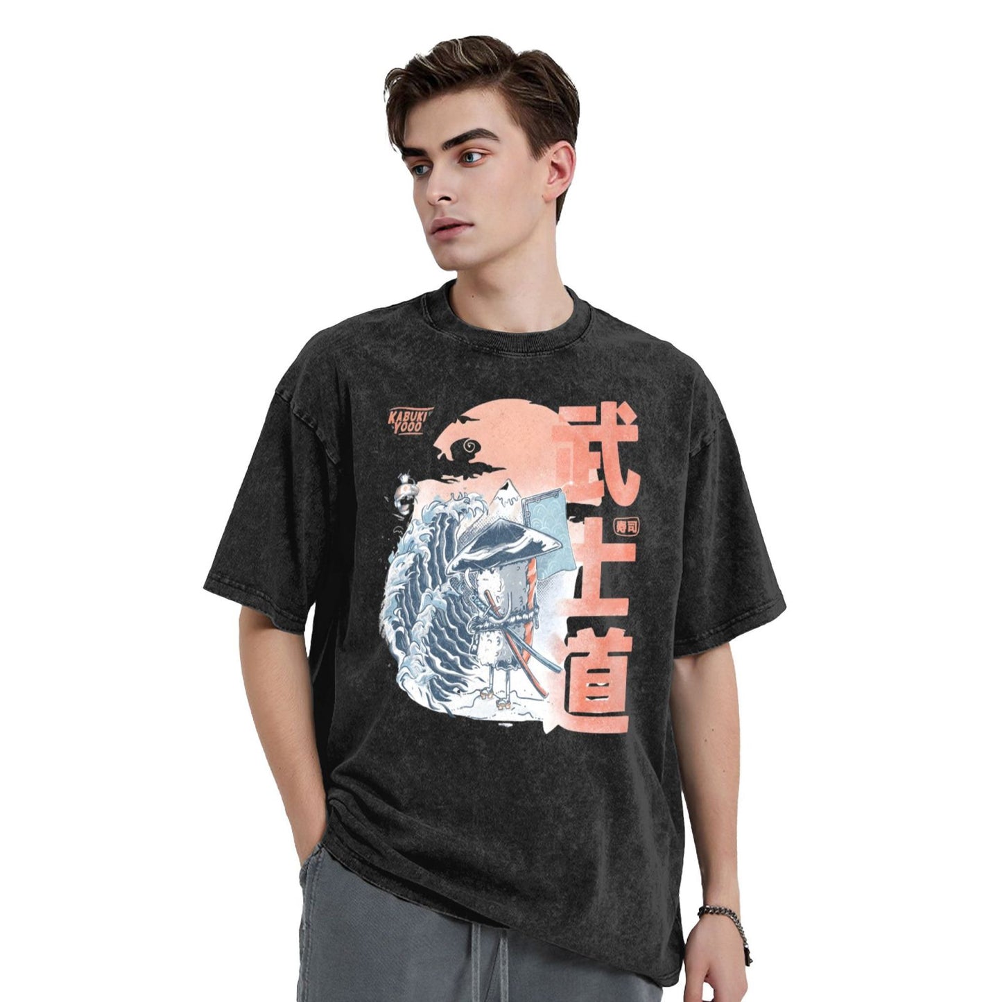 Osaka Lion Sushi Samurai Washed T-Shirt