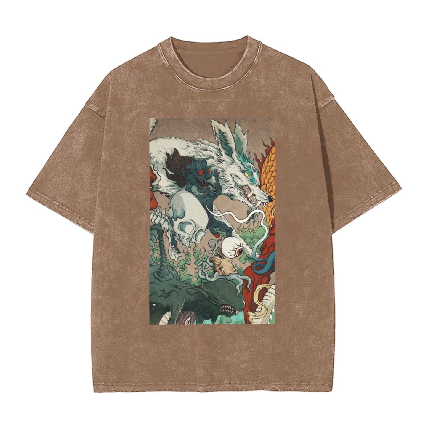 Osaka Lion Yokai Outing Second Washed T-Shirt