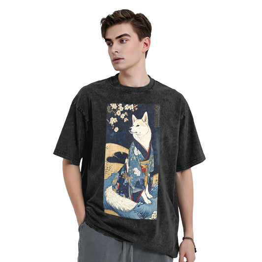 Osaka Lion Yokai Dog Washed T-Shirt